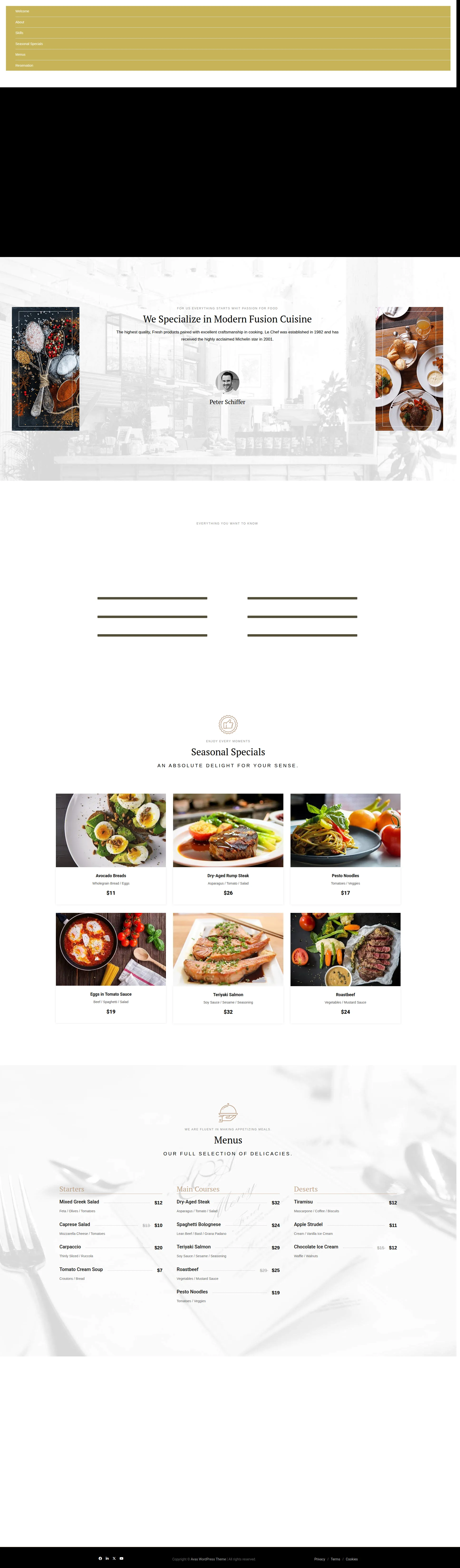 Chef Table Experience Preview